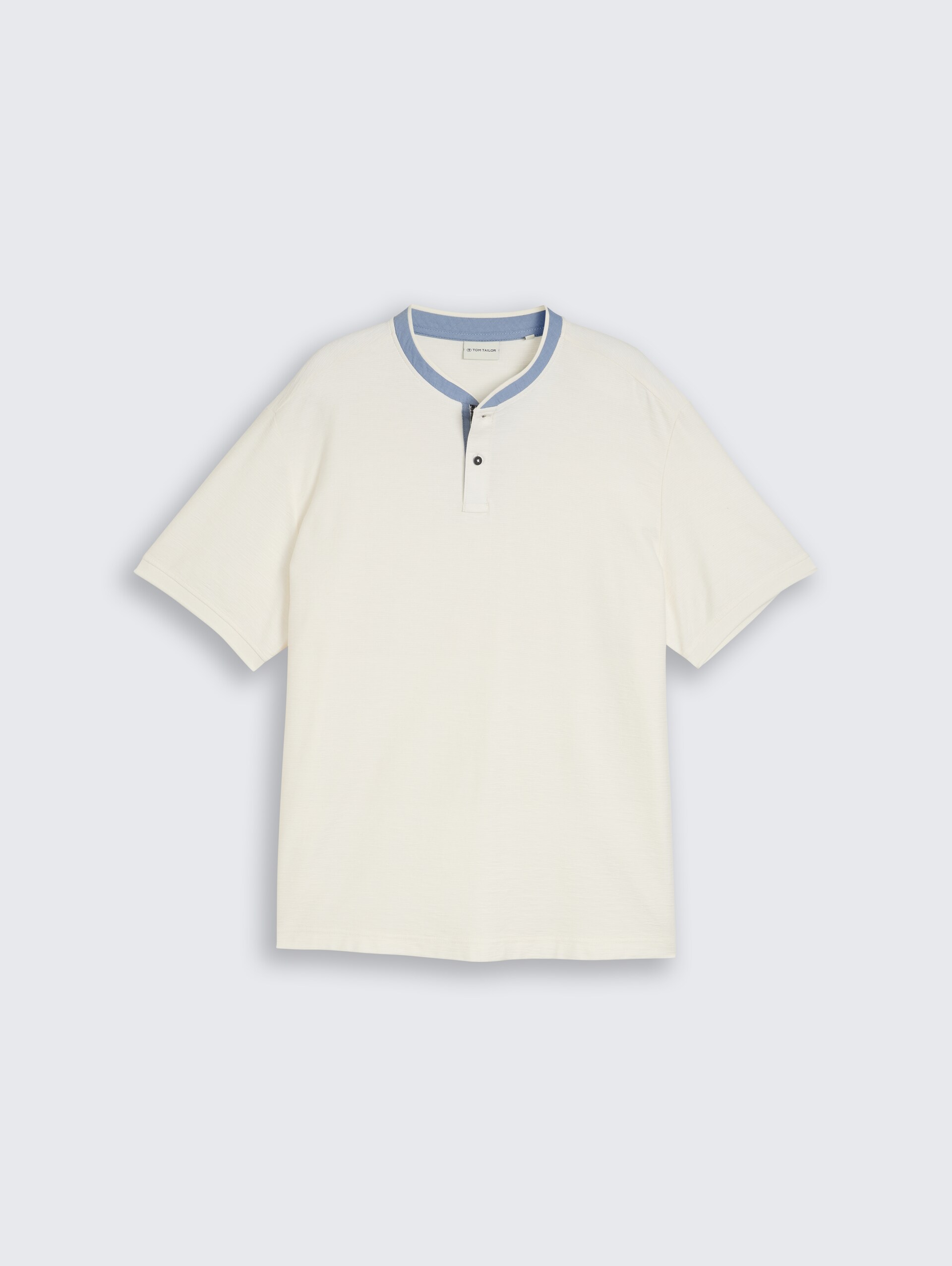 Plus Size - Poloshirt mit Stehkragen - Gardenia White