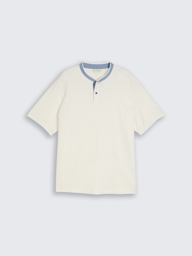 Plus Size - Poloshirt mit Stehkragen von Men Plus Size, Gardenia White