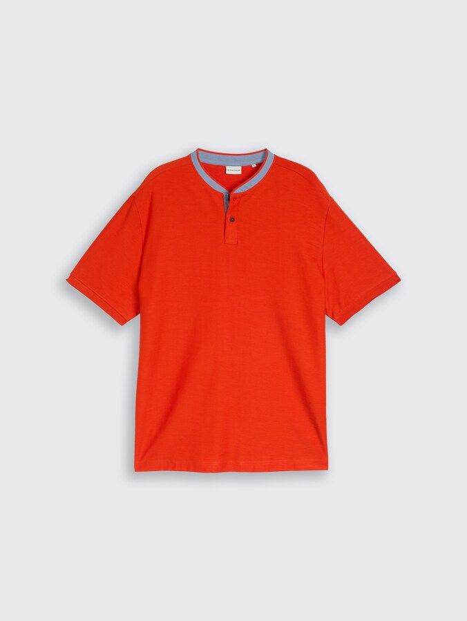 Plus Size - Poloshirt mit Stehkragen von Men Plus Size, orange red