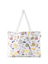 Ausgewählt, Strandtasche aus Canvas von Tom Tailor, weiß