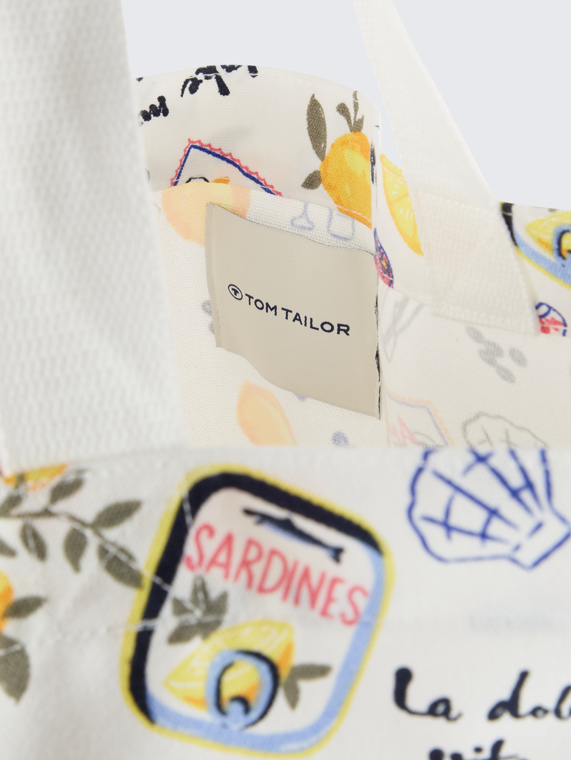 Strandtas van canvas - summerly lemon print