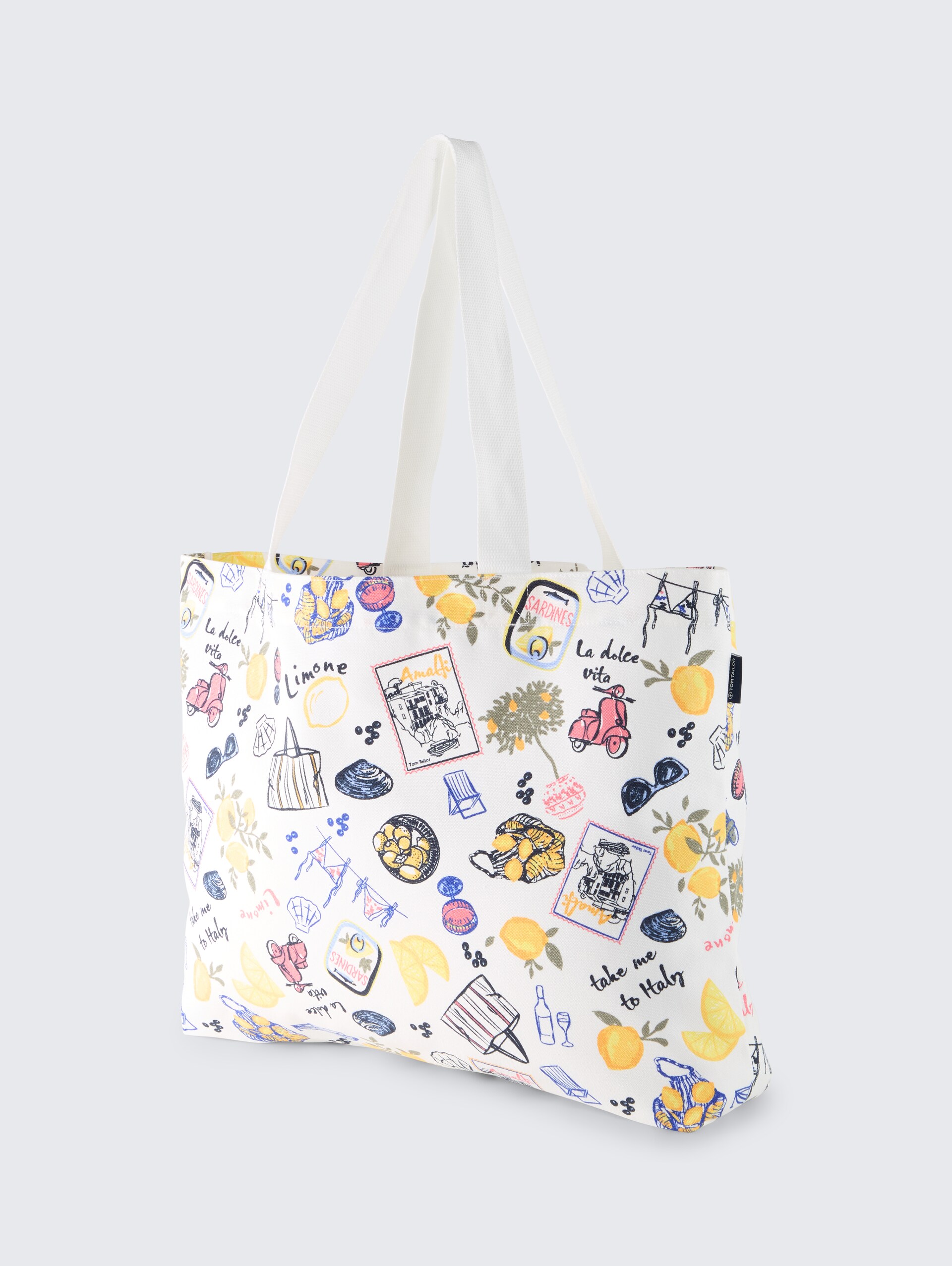 Strandtas van canvas - summerly lemon print
