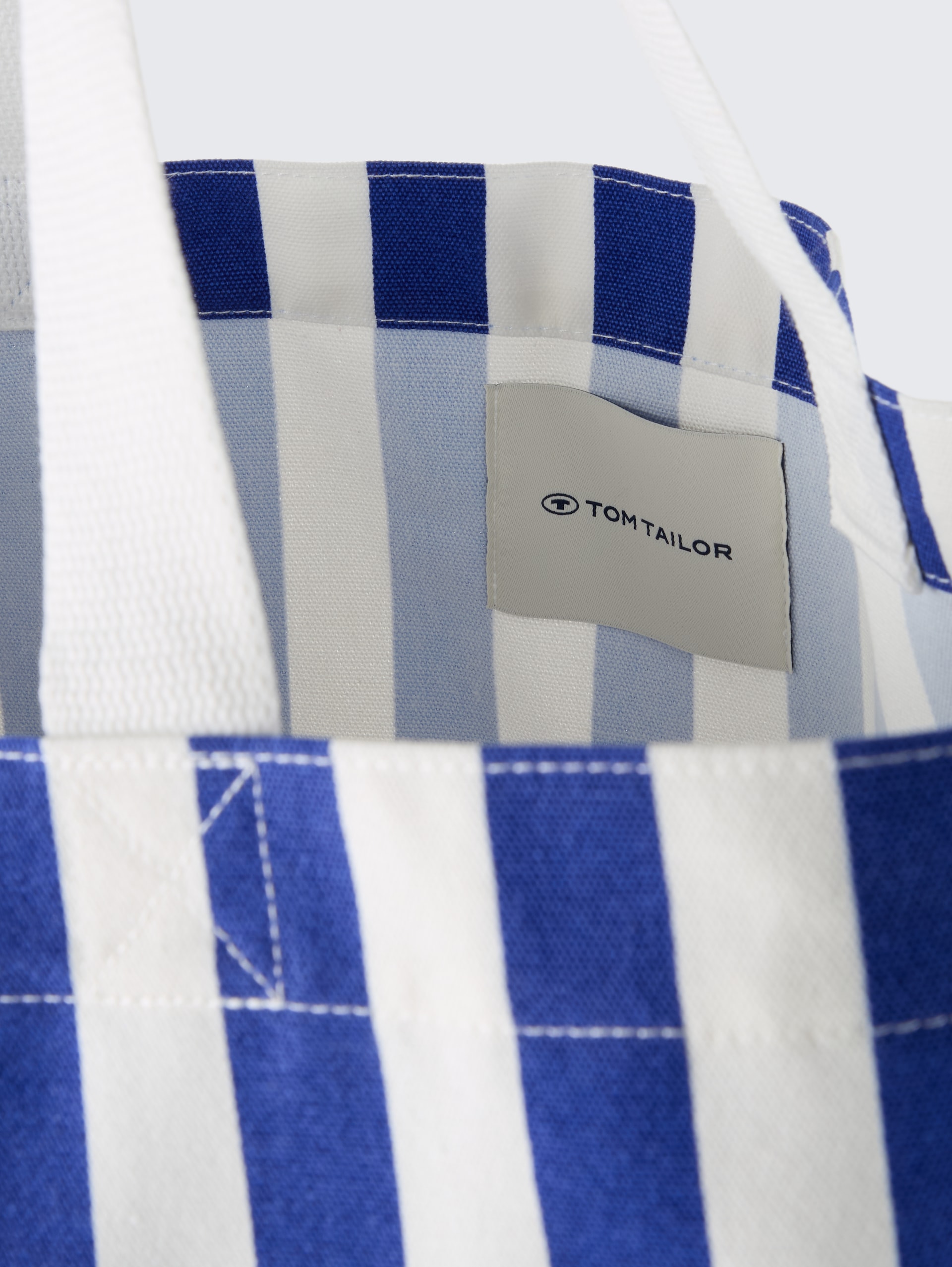 Strandtas van canvas - blue offwhite stripe