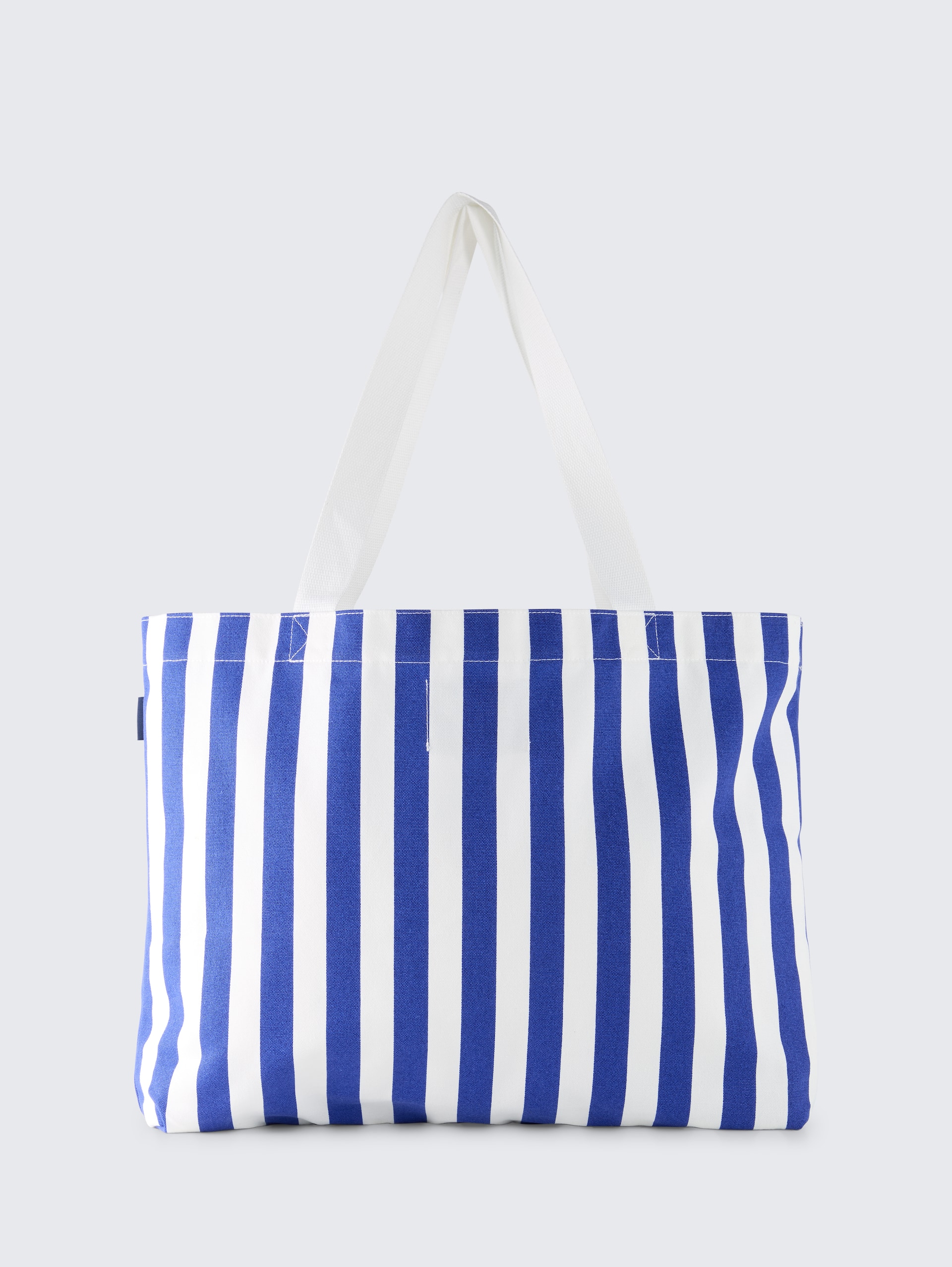 Strandtas van canvas - blue offwhite stripe