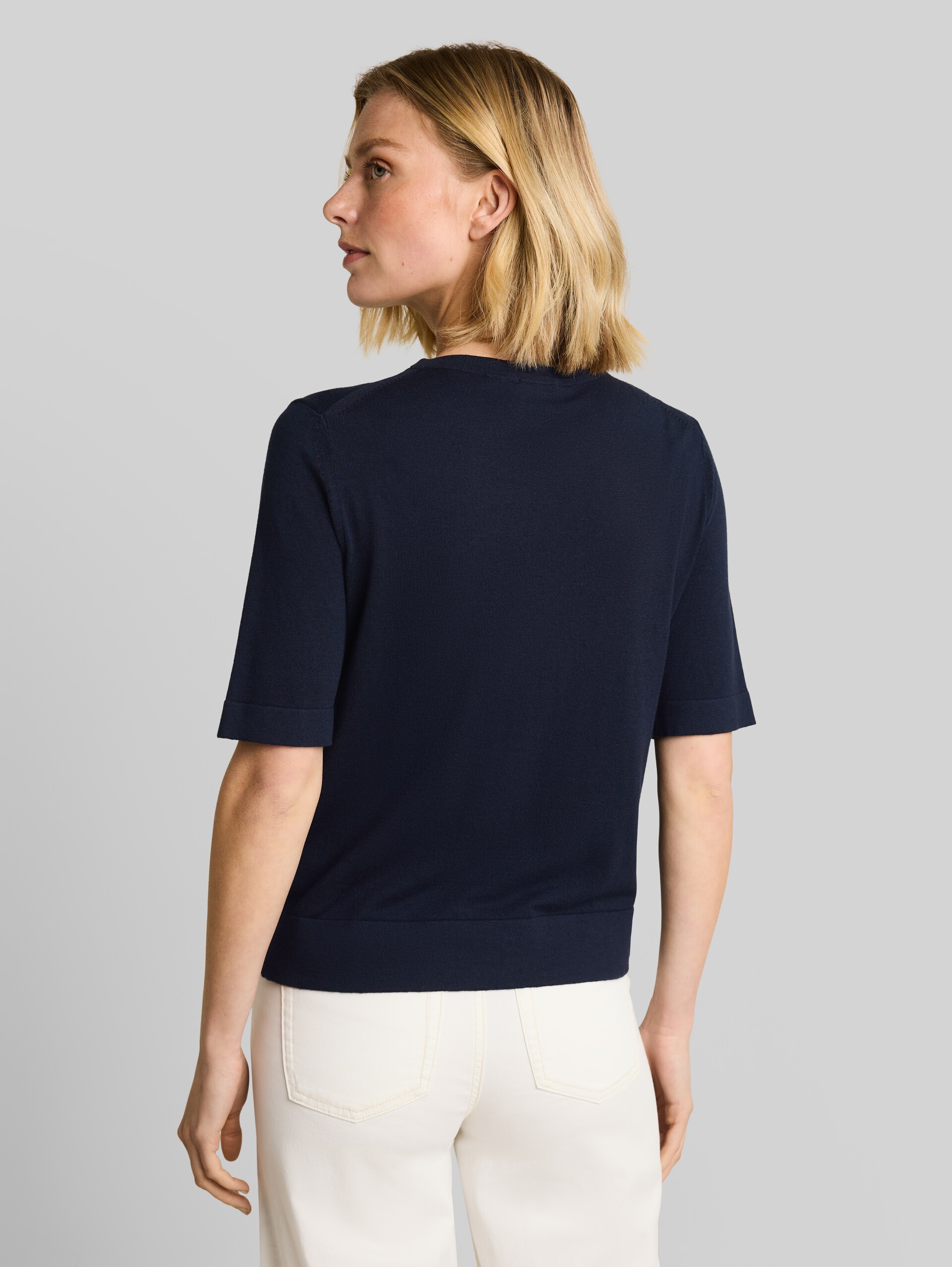 Knitted jumper with silk blend - sky captain blue