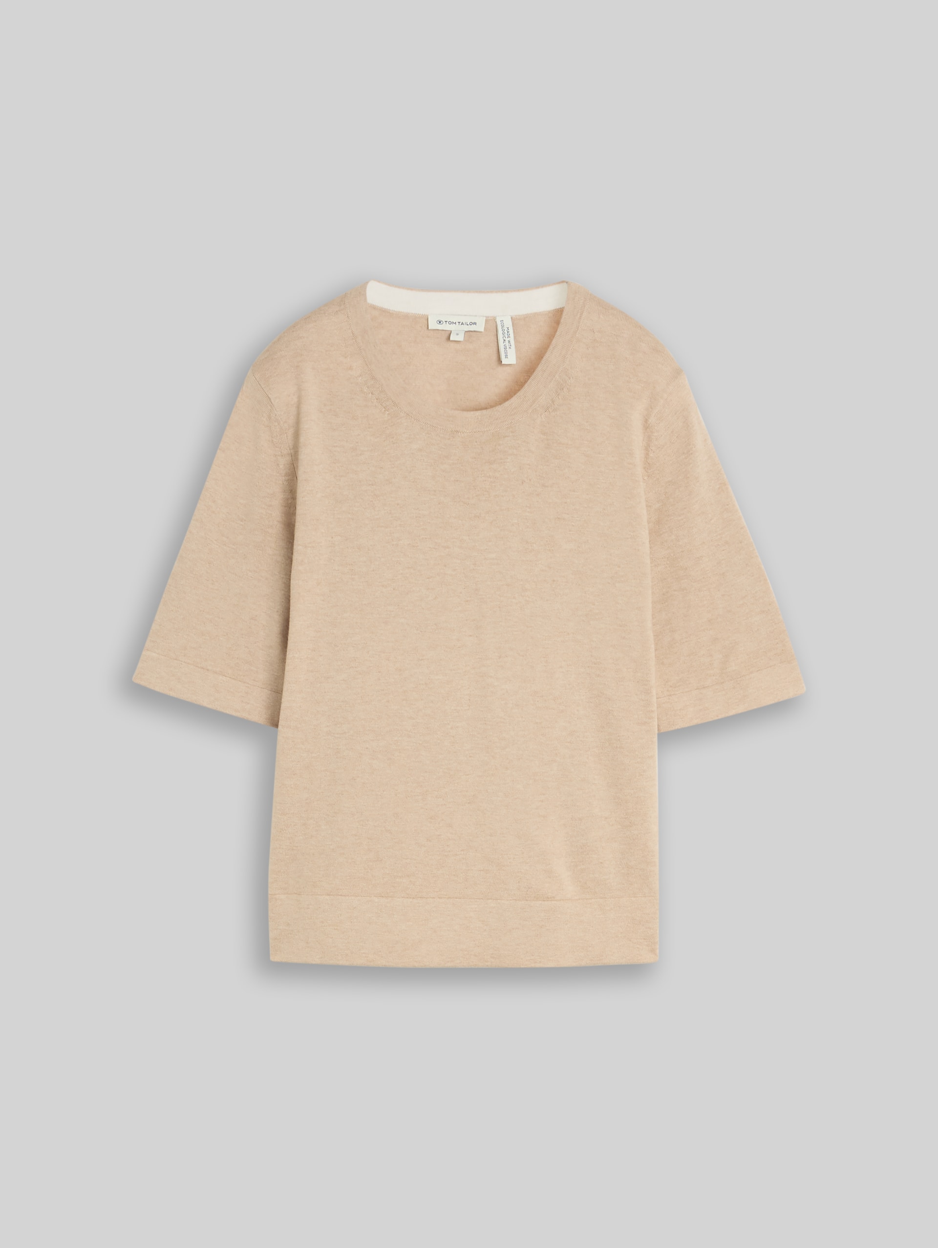 Knitted jumper with silk blend - gravel beige melange