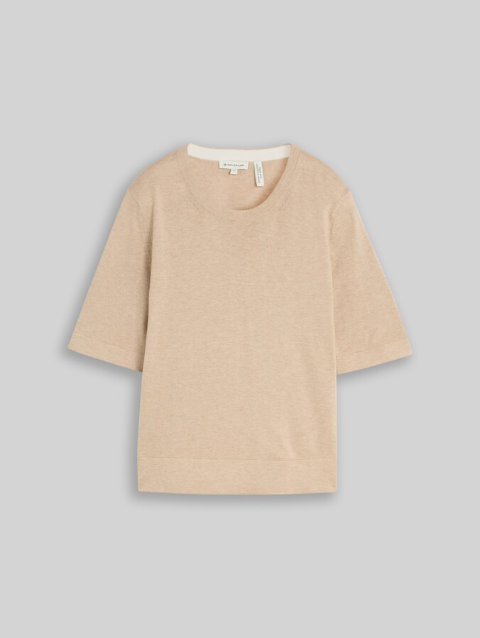 Strickpullover mit Seidenanteil von Women, gravel beige melange