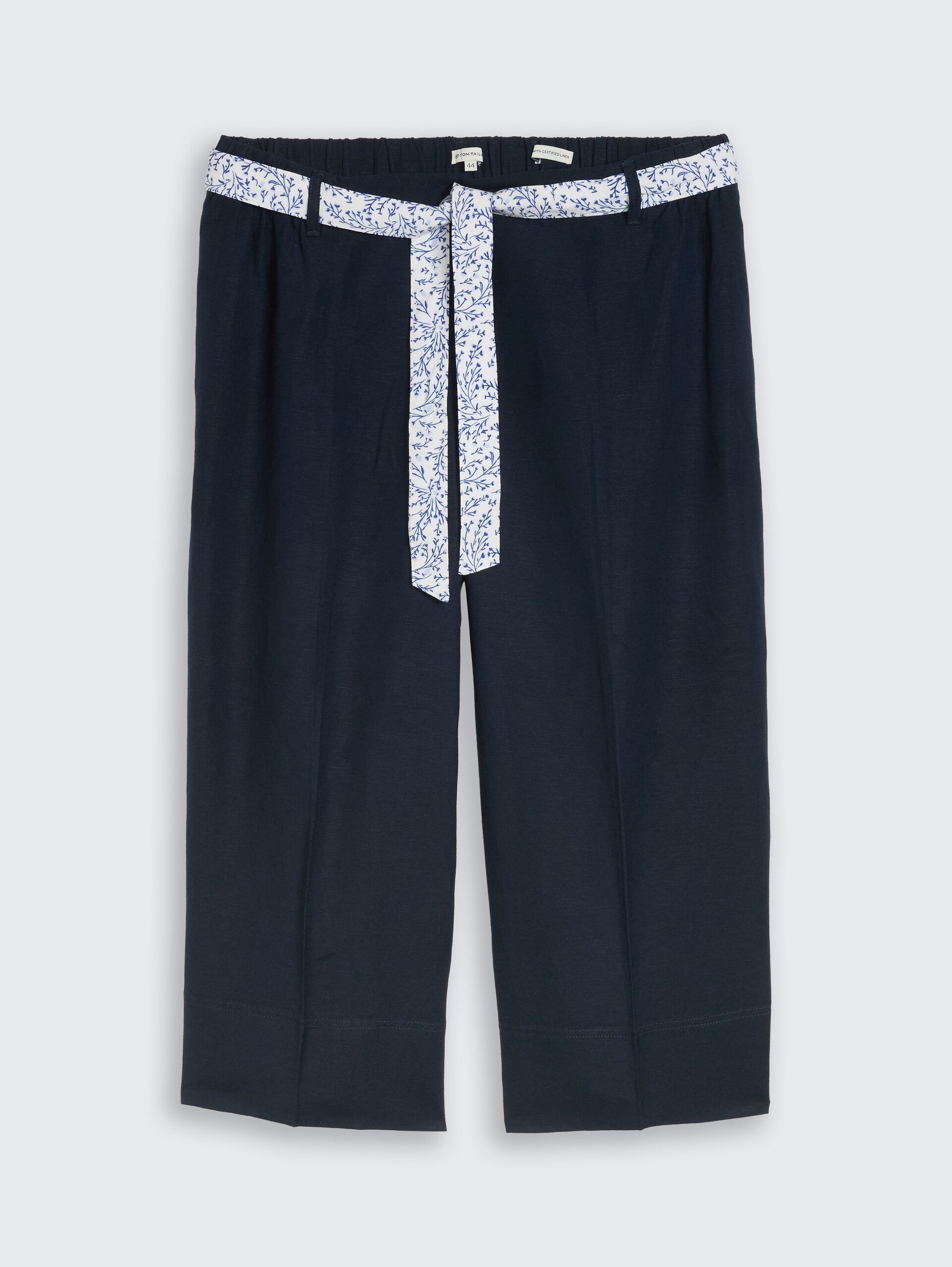 Plus Size - Culotte met linnen - sky captain blue - Product vooraanzicht
