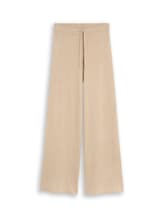 Ausgewählt, Wide Leg Strickhose mit Seidenanteil von Tom Tailor, beige