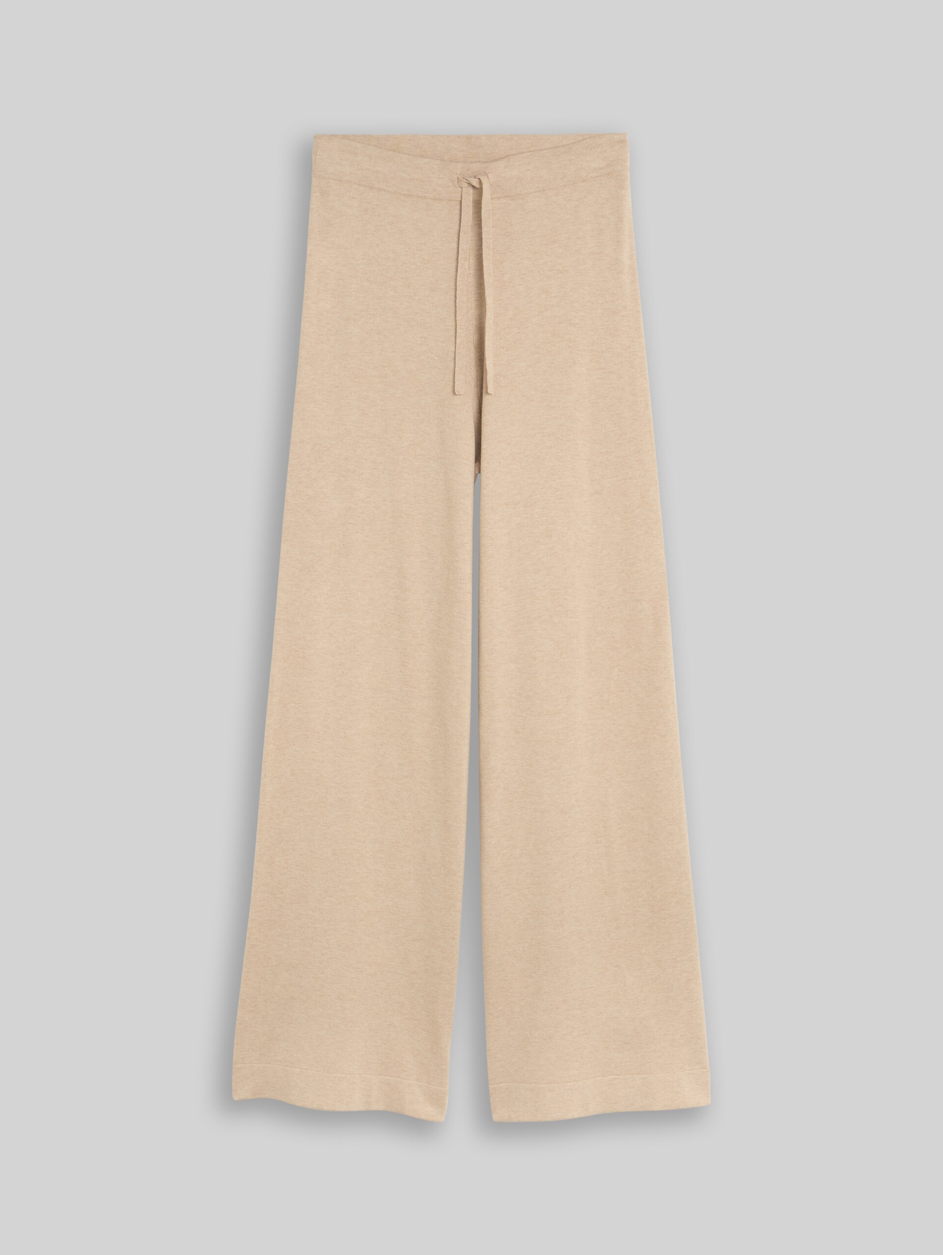 Wide Leg Strickhose mit Seidenanteil - gravel beige melange - Vorder-Produkt-Ansicht