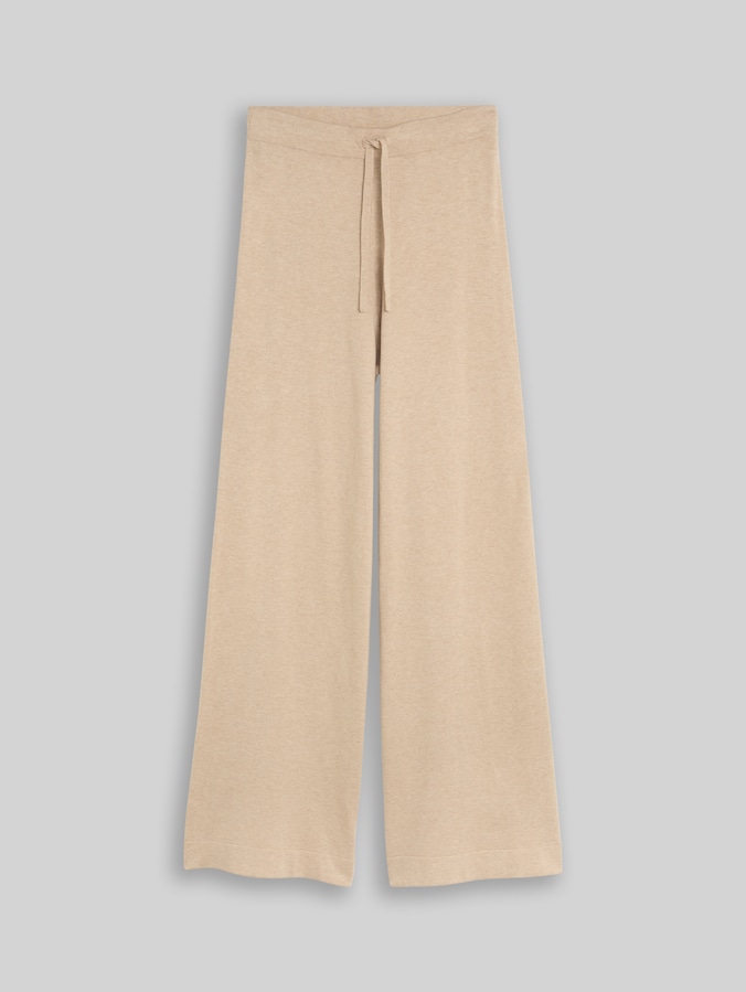 Wide Leg Strickhose mit Seidenanteil von Women, gravel beige melange