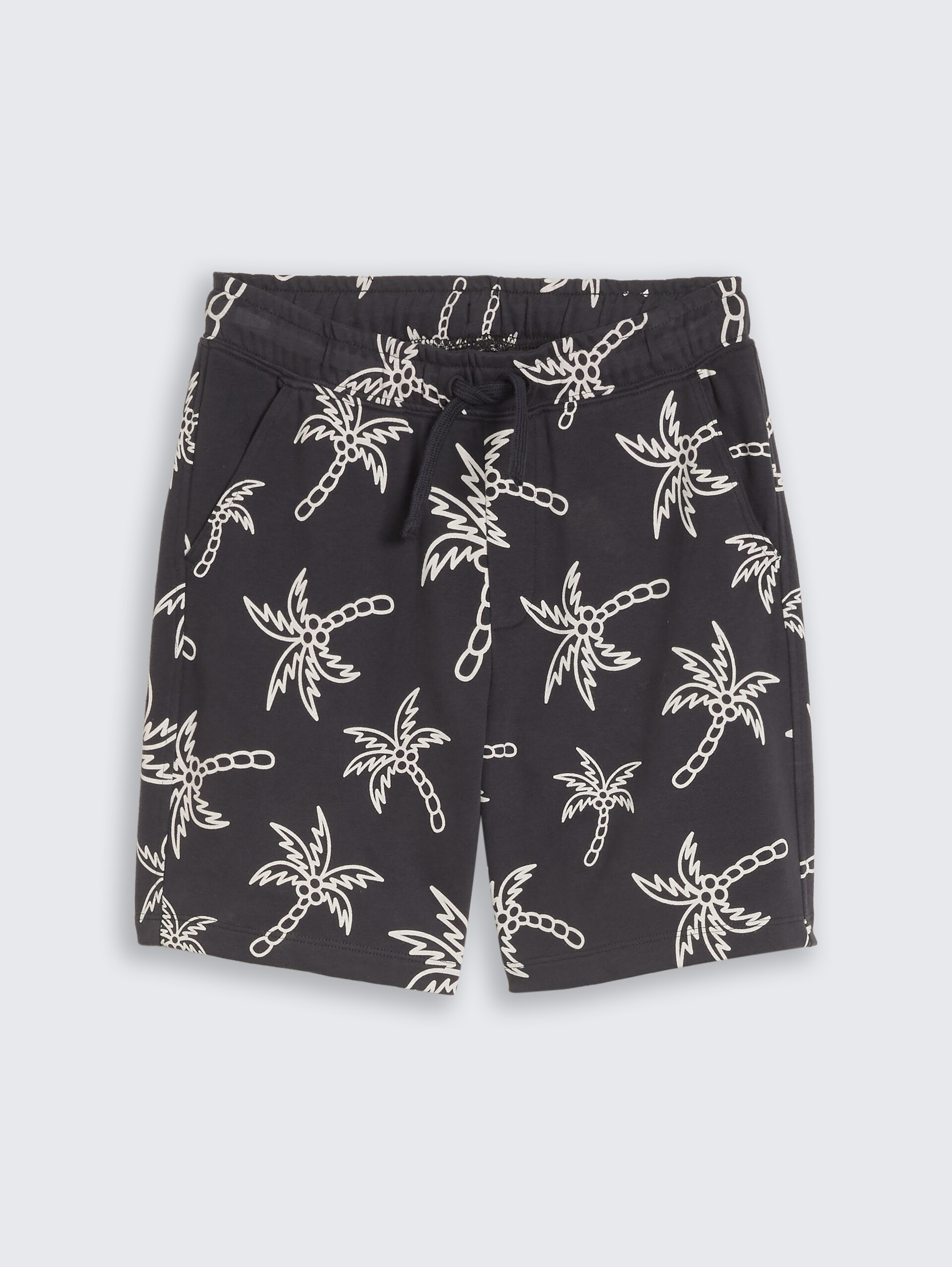 Shorts mit Muster - grey white sketched palm trees