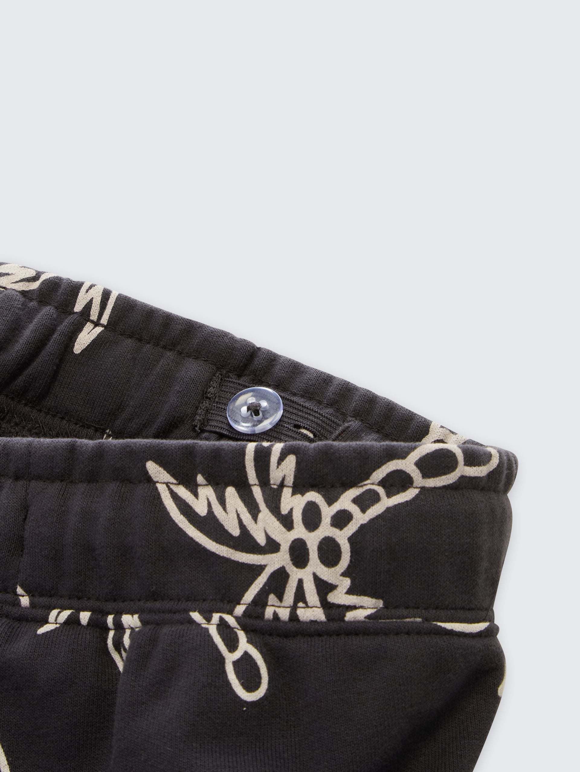 Shorts mit Muster - grey white sketched palm trees