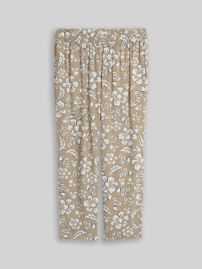 Plus Size - Pantalon ample en viscose par Women Plus Size, olive big flower design