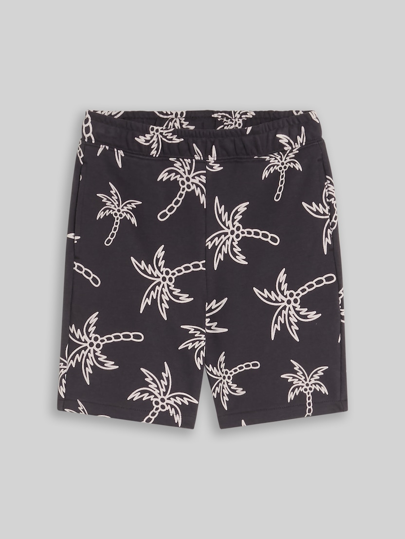 Shorts mit Muster von Mini Boys, grey white sketched palm trees
