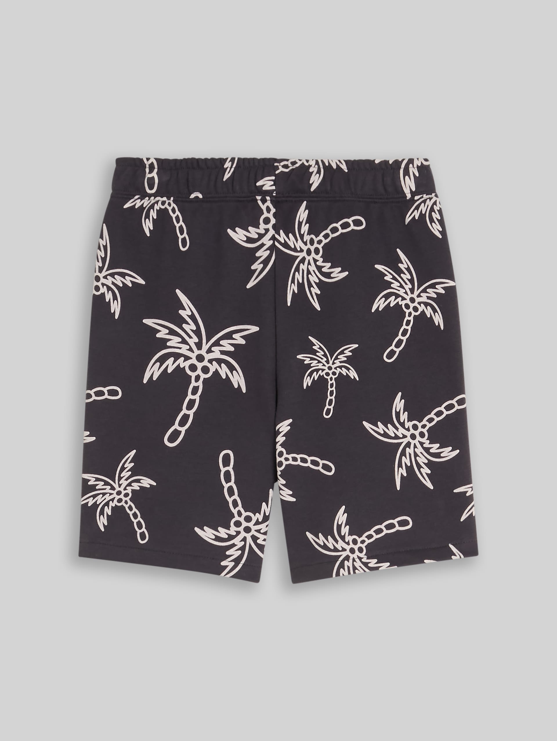 Patterned shorts - grey white sketched palm trees