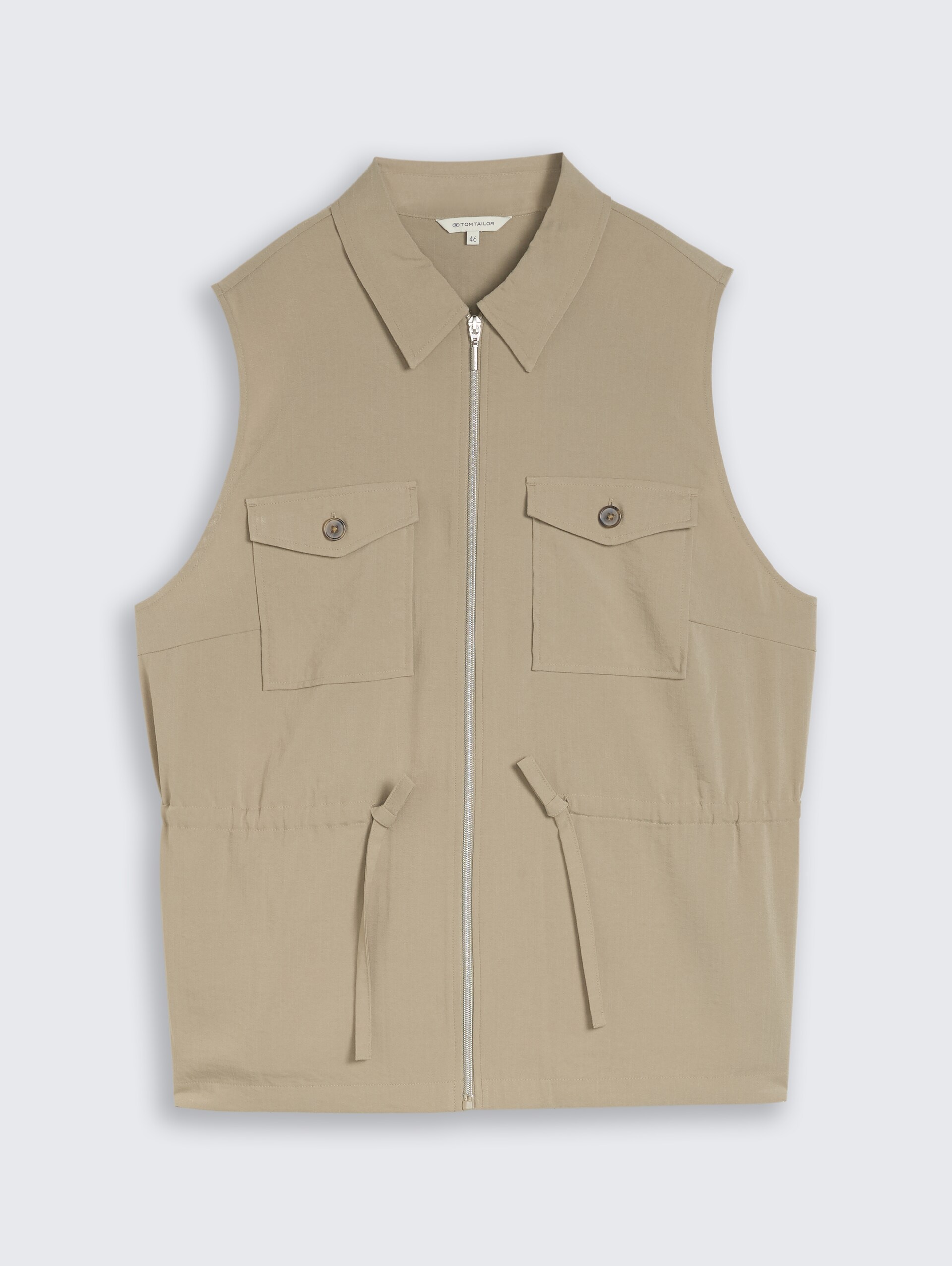Plus Size - Regular Fit vest met borstzakken - Silver Olive