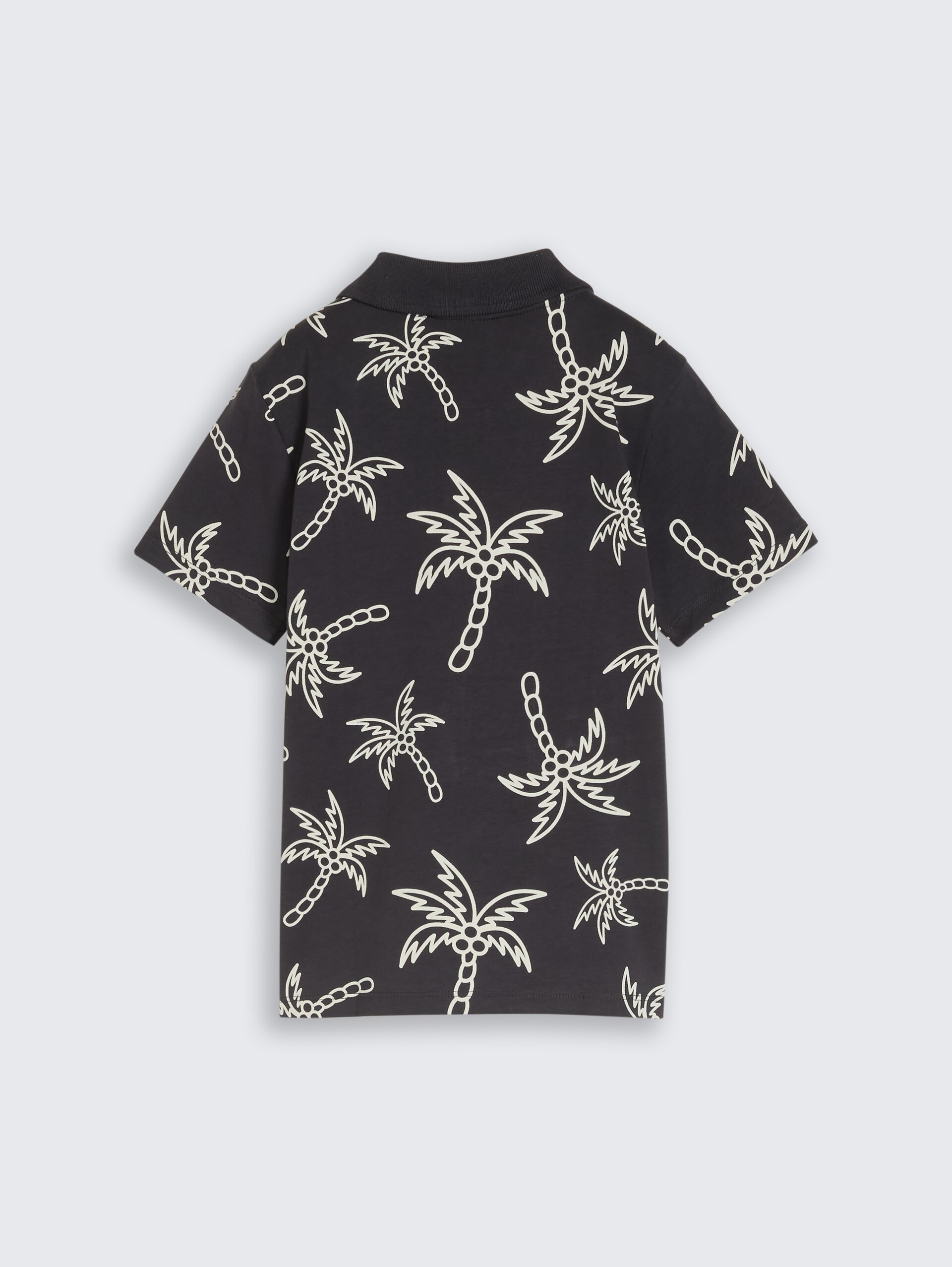 Poloshirt met patroon - grey white sketched palm trees