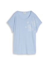 Ausgewählt, Plus Size - T-Shirt mit Leinenanteil von Tom Tailor, blau