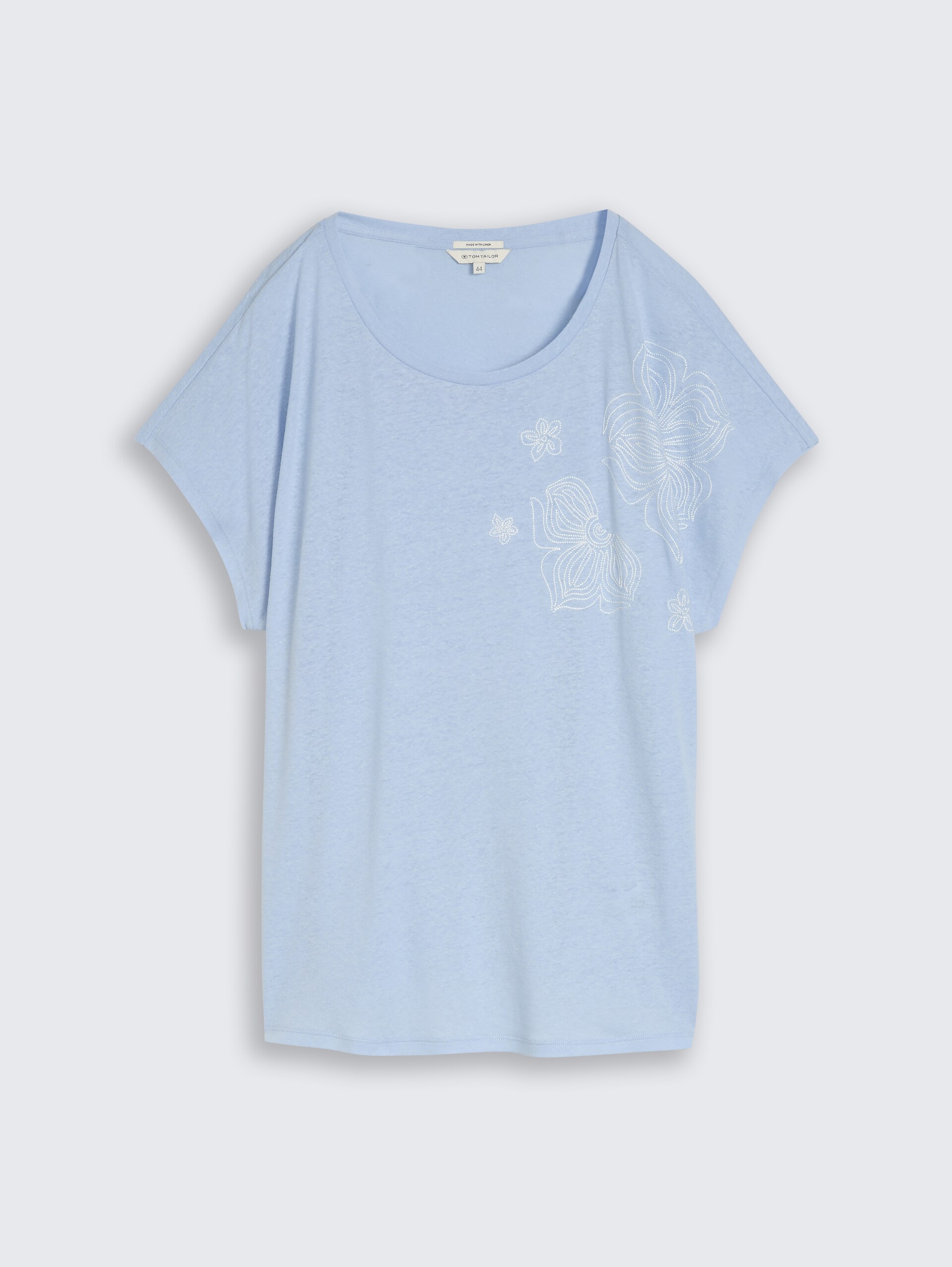 Plus Size - T-Shirt mit Leinenanteil - Kentucky Blue - Vorder-Produkt-Ansicht