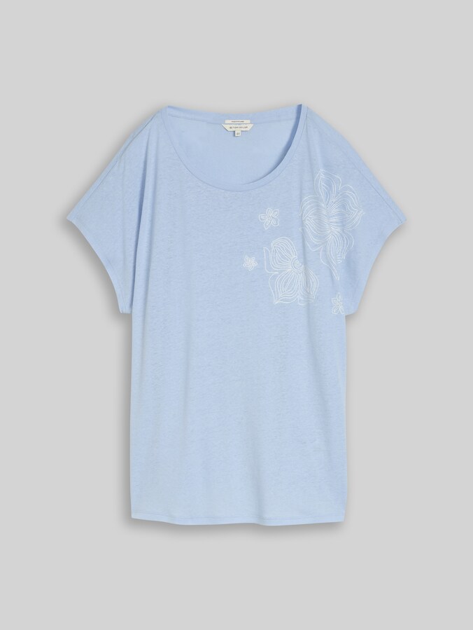 Plus Size - T-Shirt mit Leinenanteil von Women Plus Size, Kentucky Blue