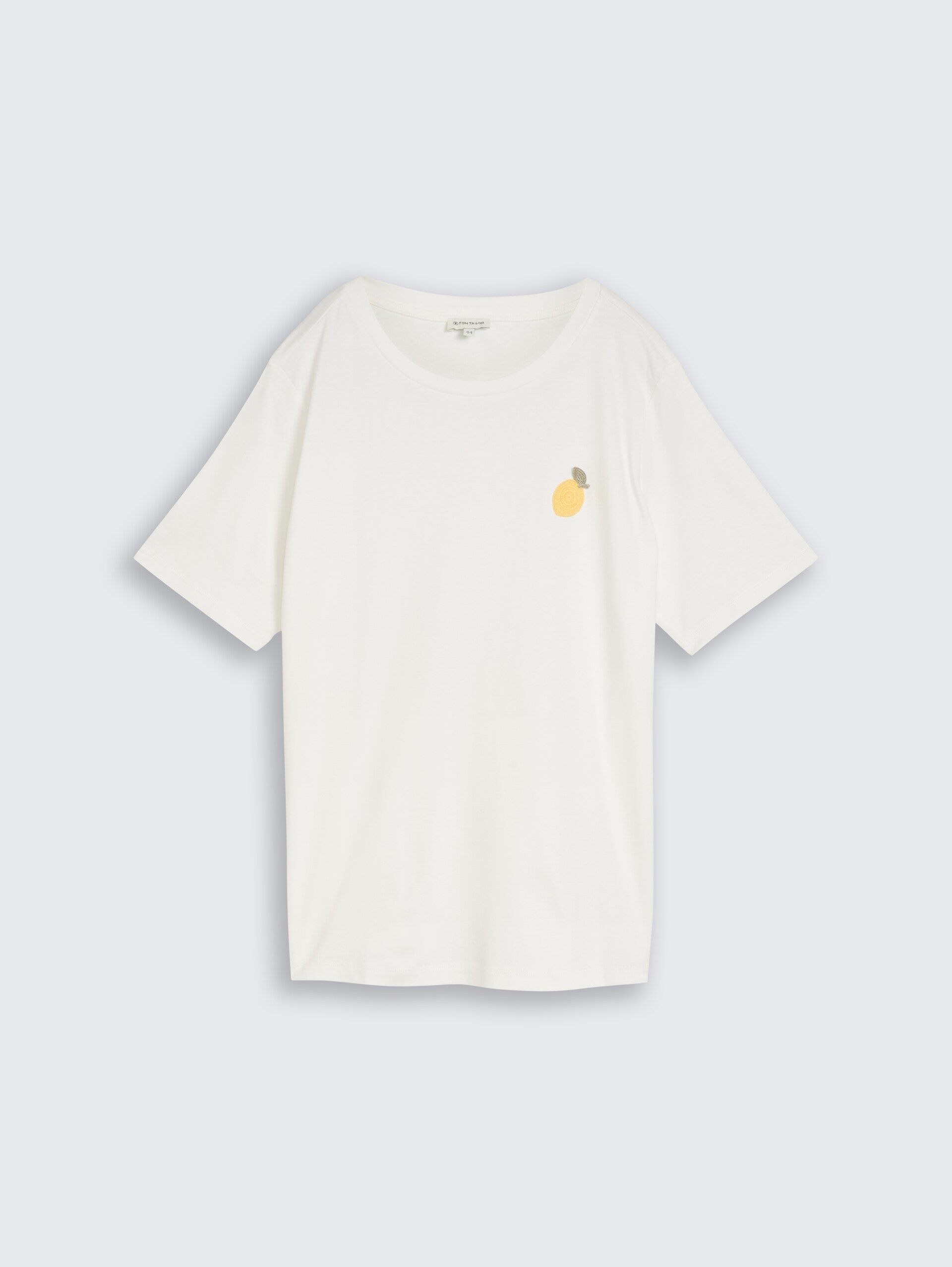 Plus Size - T-shirt with crochet detail - Whisper White - Front product view