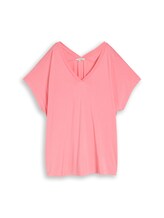 Ausgewählt, Plus Size - T-Shirt mit V-Ausschnitt von Tom Tailor, rosa