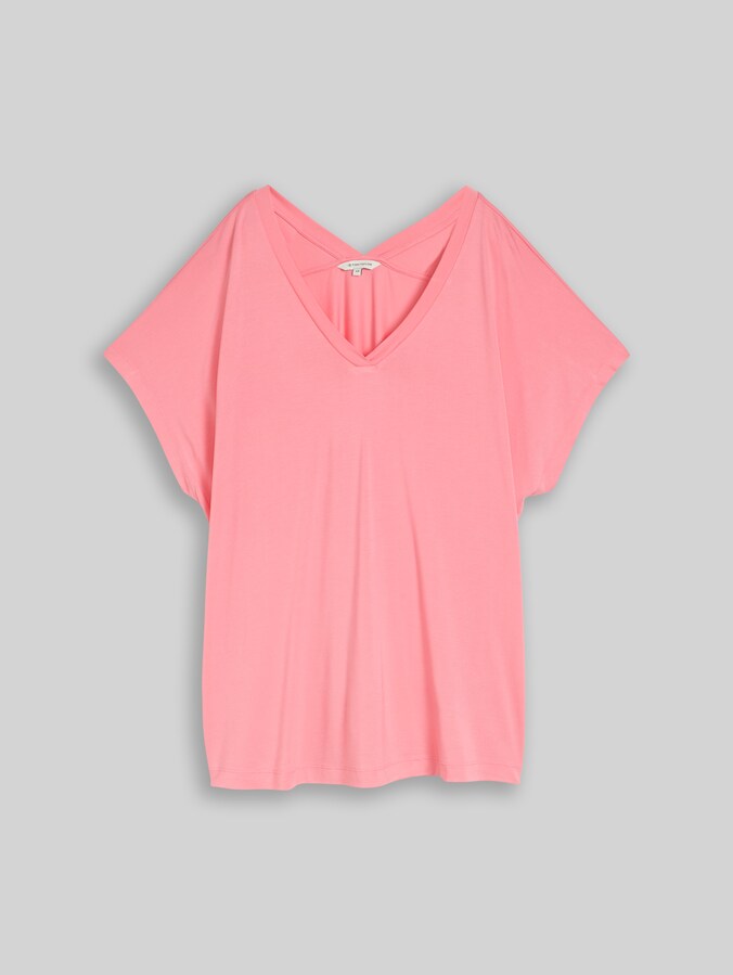 Plus Size - T-Shirt mit V-Ausschnitt von Women Plus Size, soft fuchsia pink