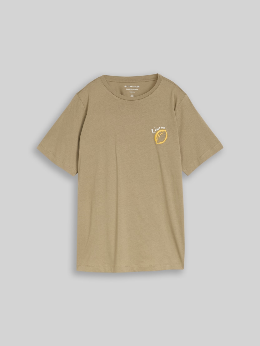Plus - T-shirt with a print by Women Plus Size, Silver Olive
