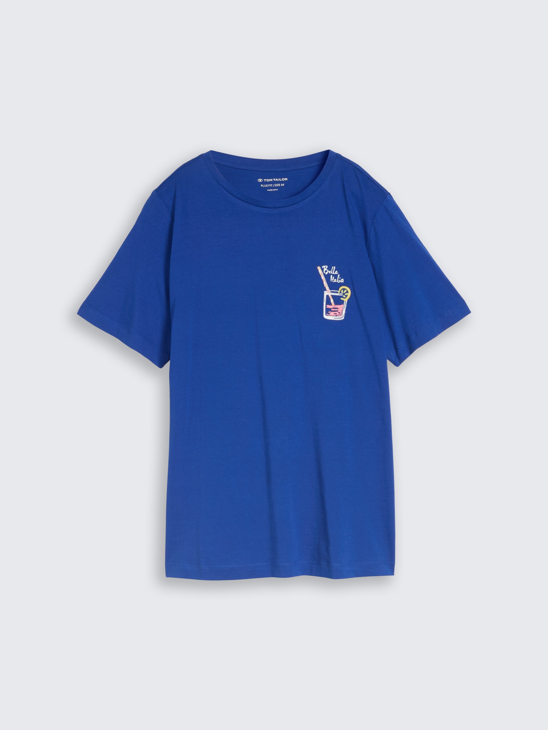 Plus Size - T-shirt met print - shiny royal blue - Product vooraanzicht