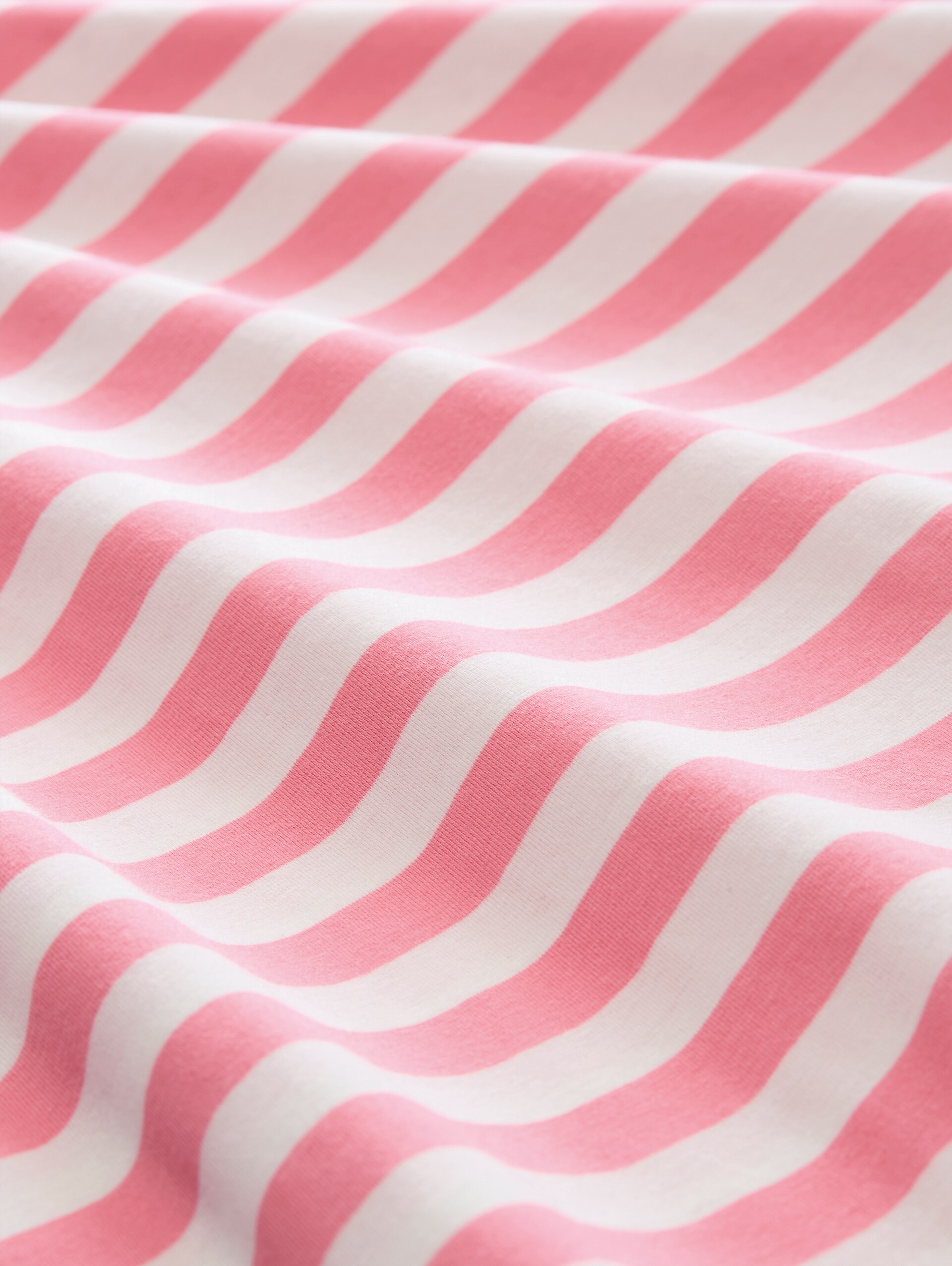 Plus Size - T-shirt brodé - pink white stripe - Vue de la matière