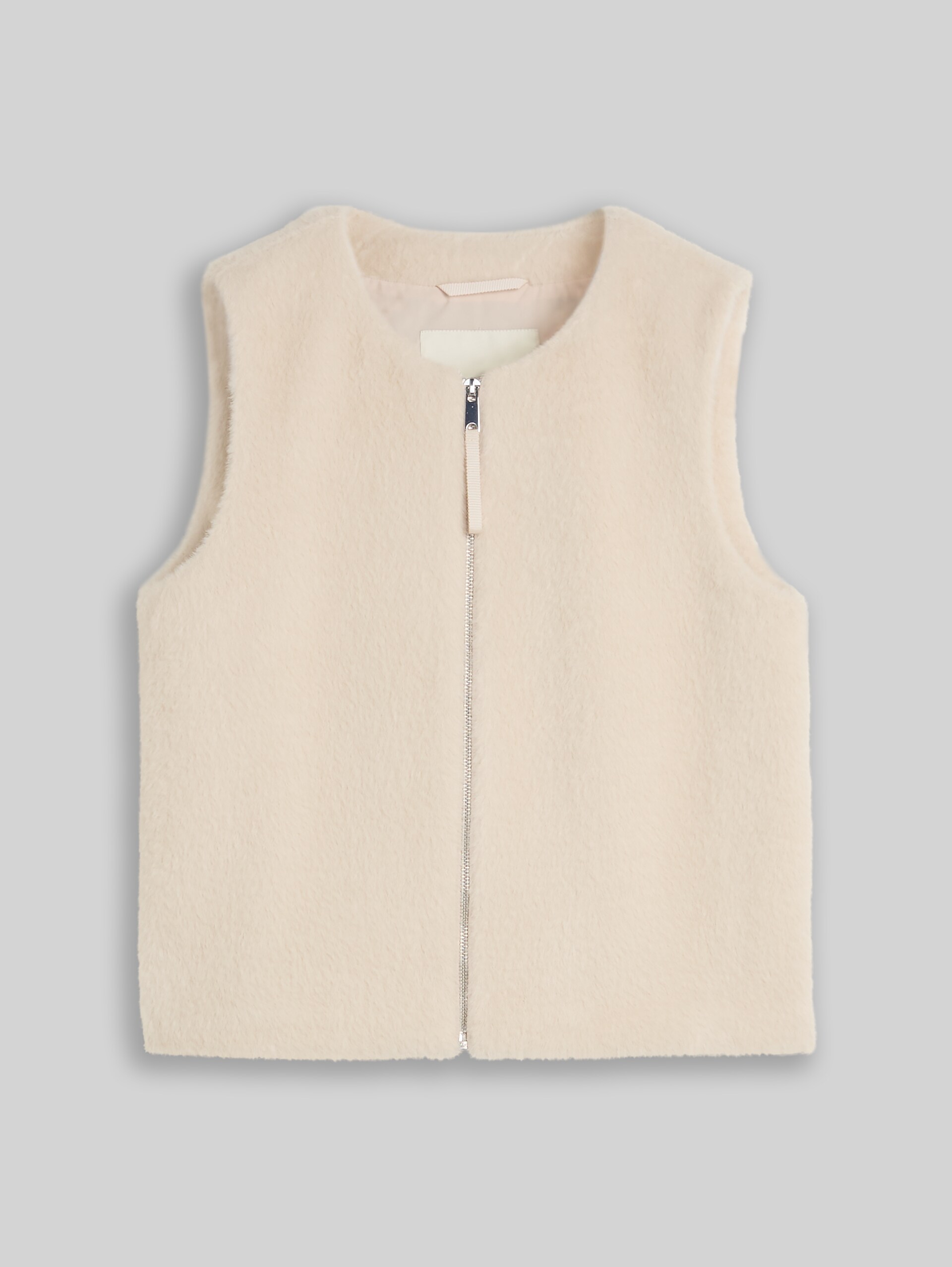 Teddy Weste mit Taschen - cold beige - Vorder-Produkt-Ansicht