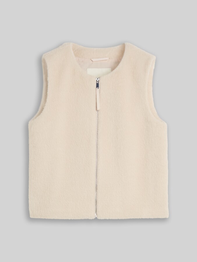 Teddy Weste mit Taschen von Women, cold beige