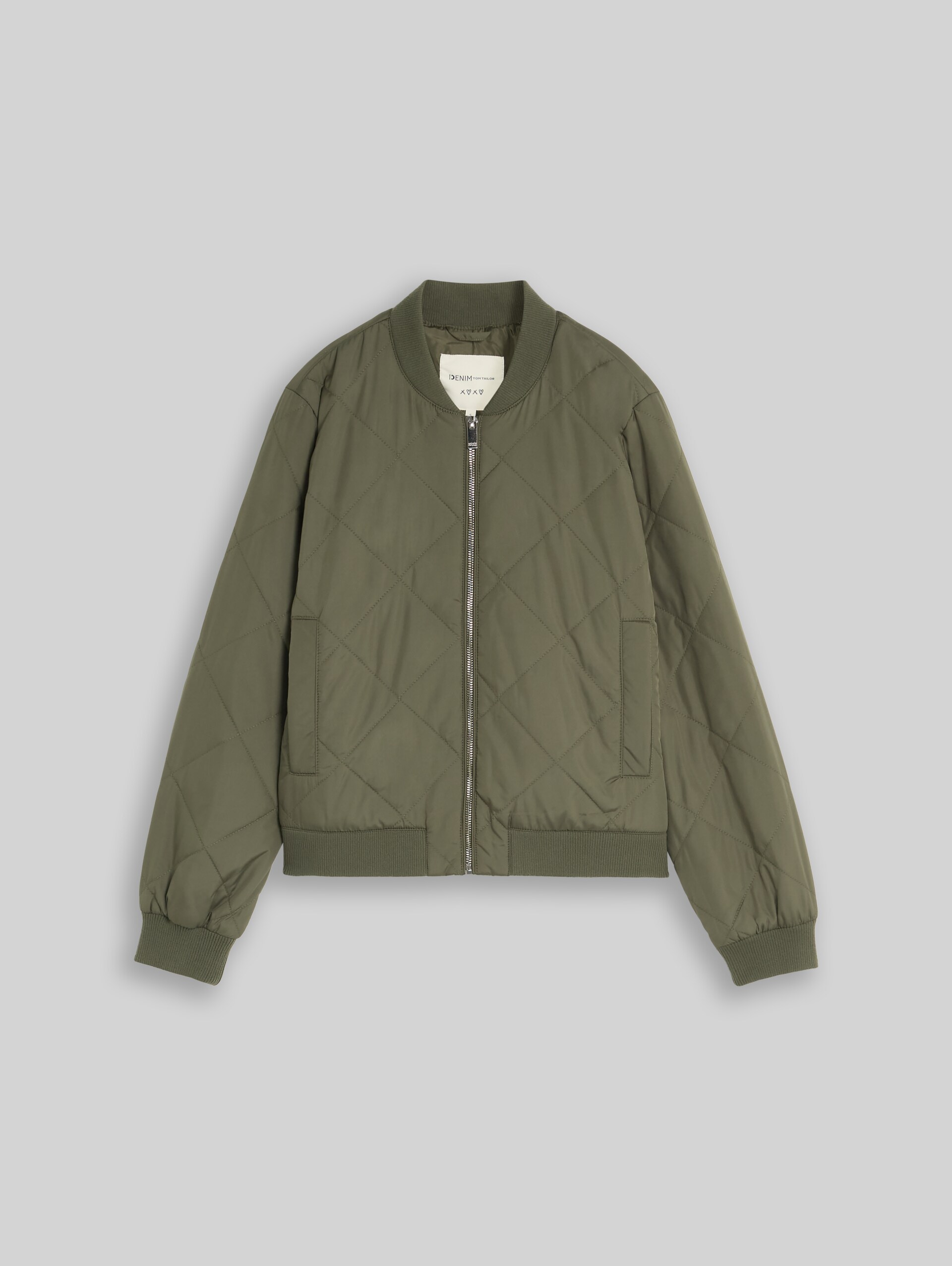 Gewatteerd jack met bomberkraag - urban olive green - Product vooraanzicht