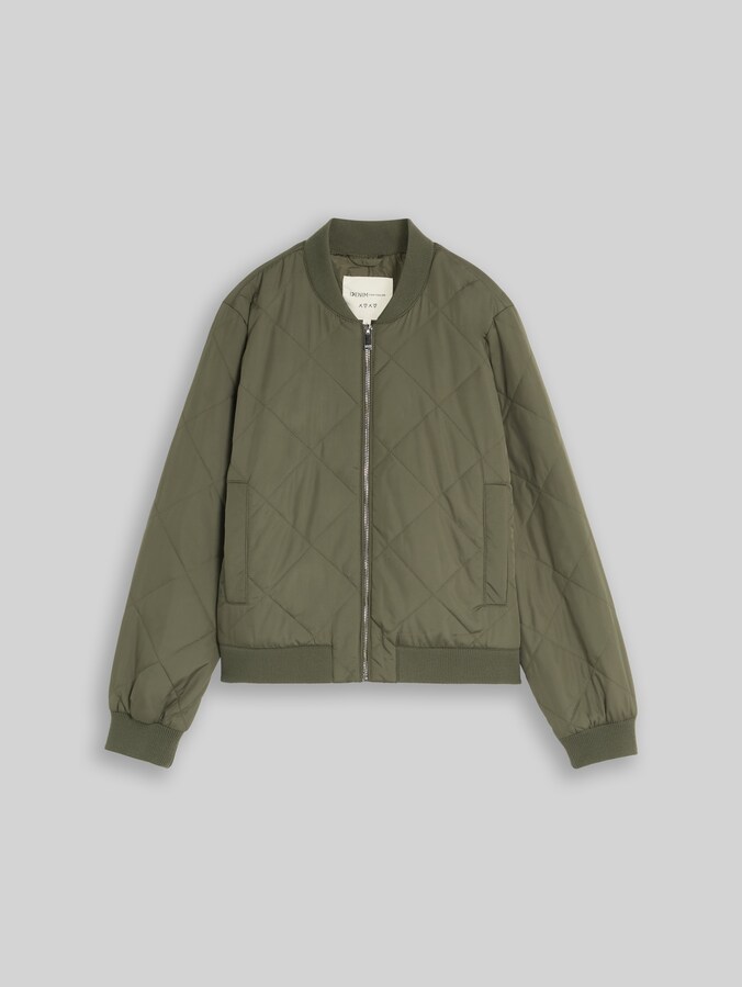 Steppjacke mit Bomberkragen von Denim Female, urban olive green