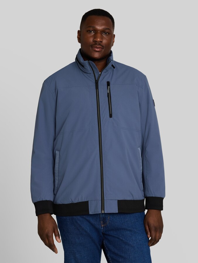 Plus Size - Blouson Jacke mit verstaubarer Kapuze von Men Plus Size, Vintage Indigo Blue