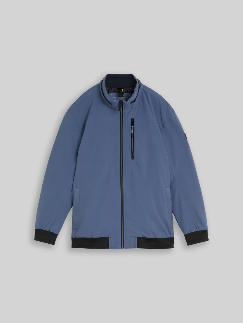 Plus Size - Blouson jacket with stow-away hood by Men Plus Size, Vintage Indigo Blue