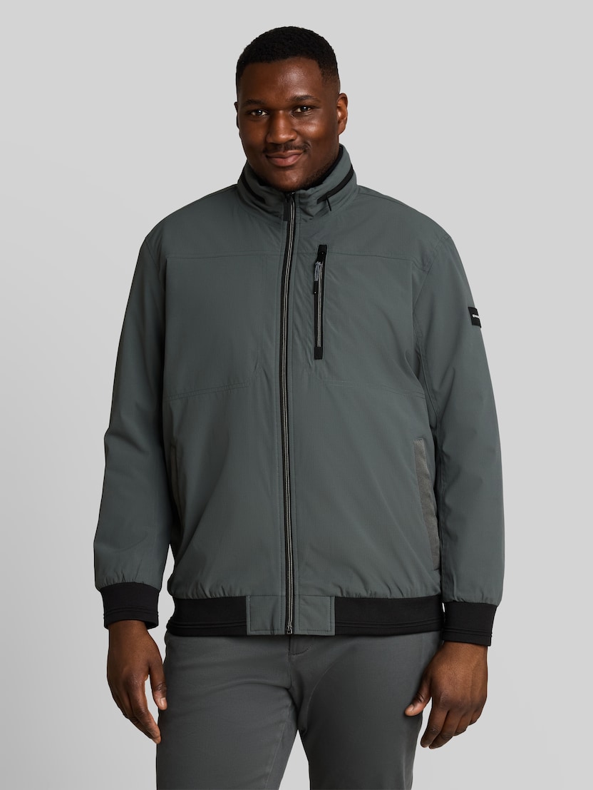 Plus Size - Blouson met opbergbare capuchon door Men Plus Size, Darkest Olive
