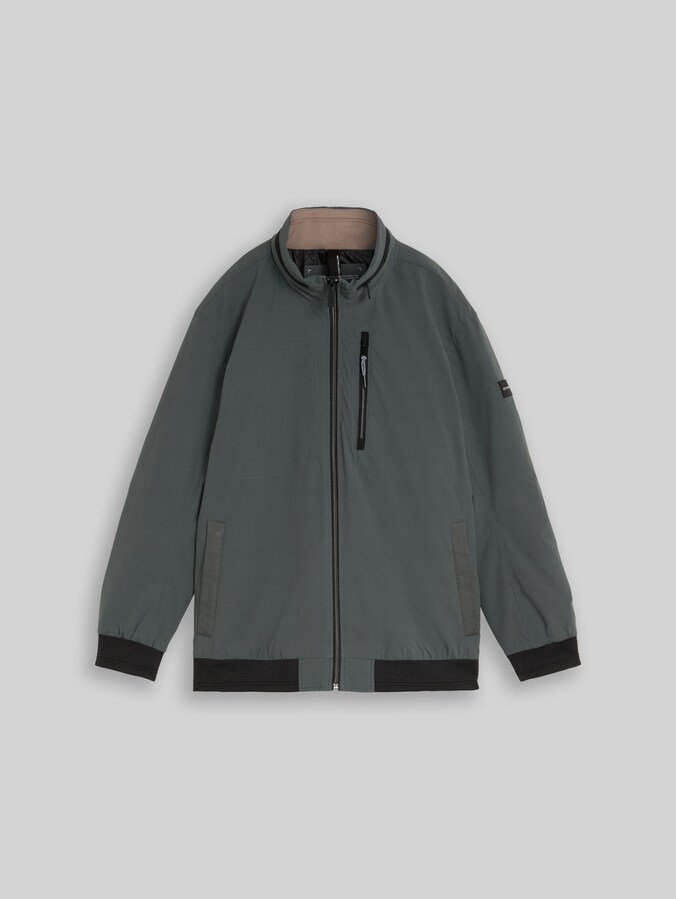Plus Size - Blouson Jacke mit verstaubarer Kapuze von Men Plus Size, Darkest Olive