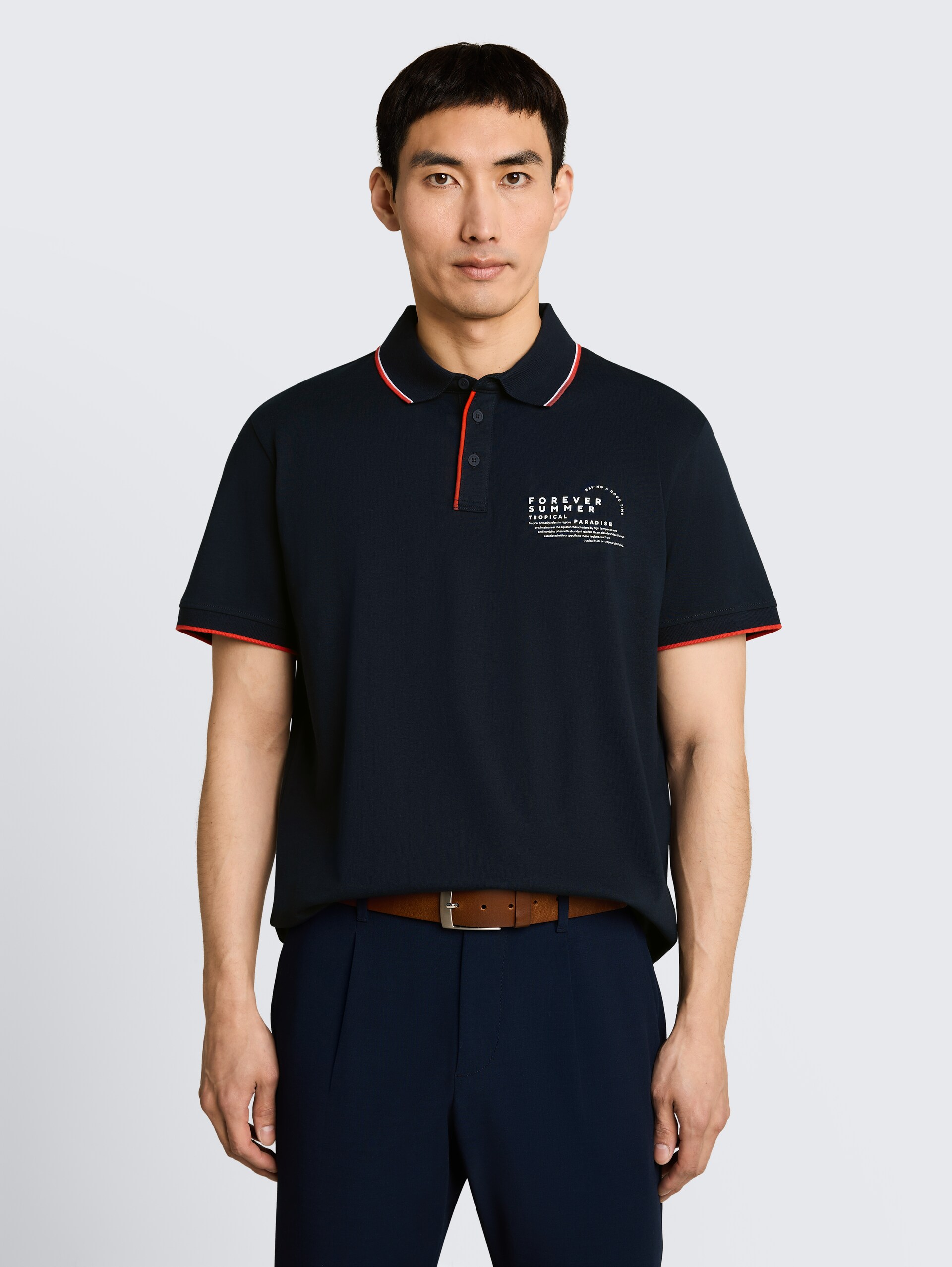 Jersey Poloshirt mit Print - sky captain blue