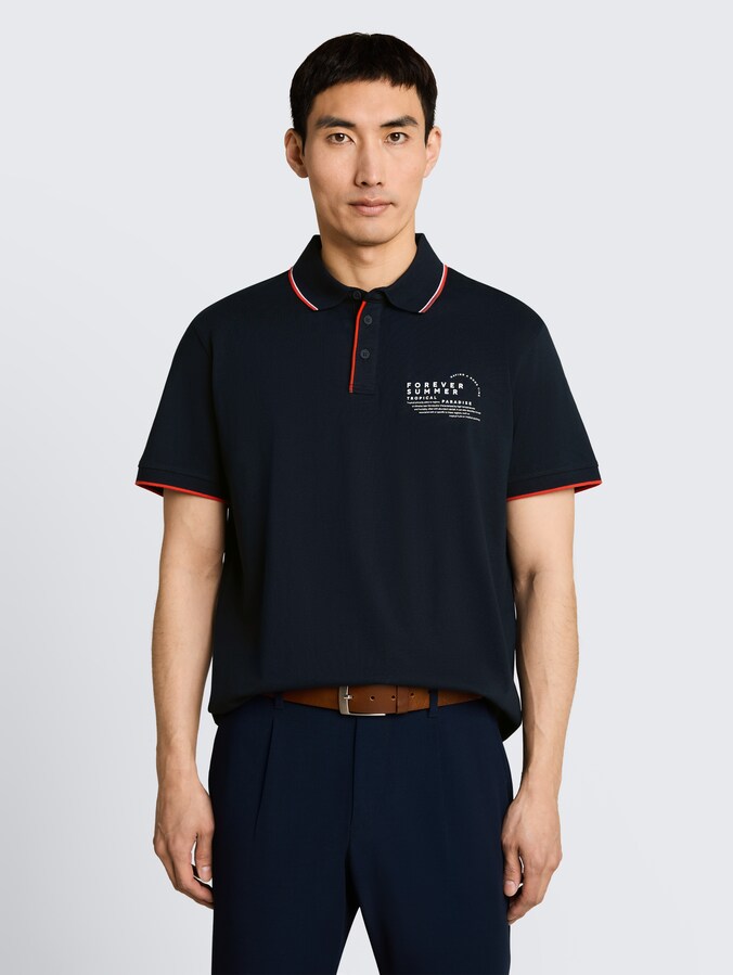 Jersey Poloshirt mit Print von Men, sky captain blue