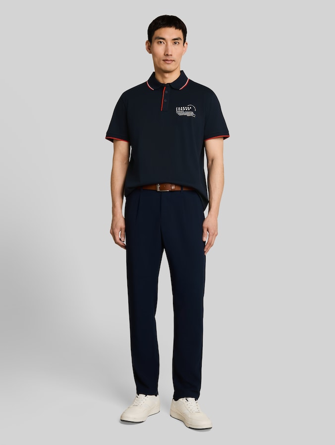 Jersey Poloshirt mit Print von Men, sky captain blue