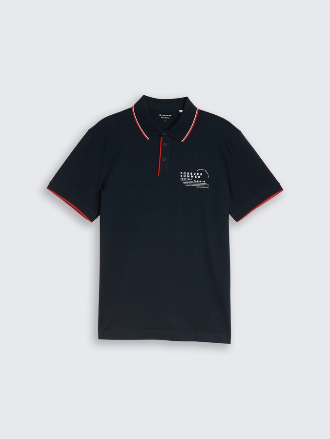 Jersey Poloshirt mit Print von Men, sky captain blue