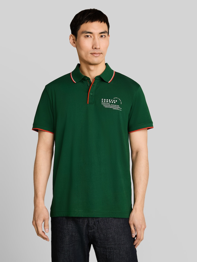 Jersey Poloshirt mit Print von Men, Garden Green