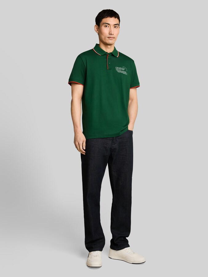 Jersey Poloshirt mit Print von Men, Garden Green