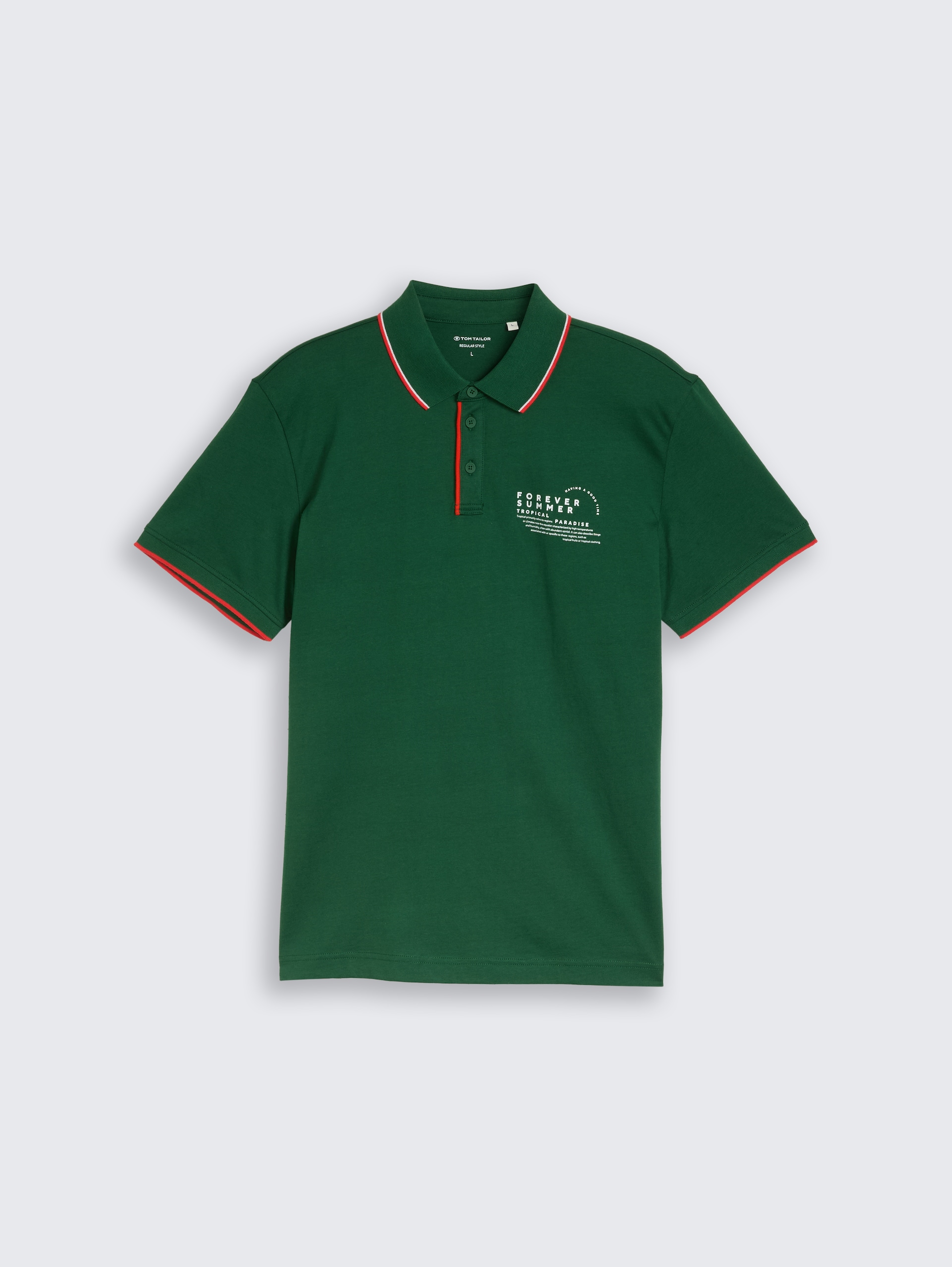 Jersey Poloshirt mit Print - Garden Green