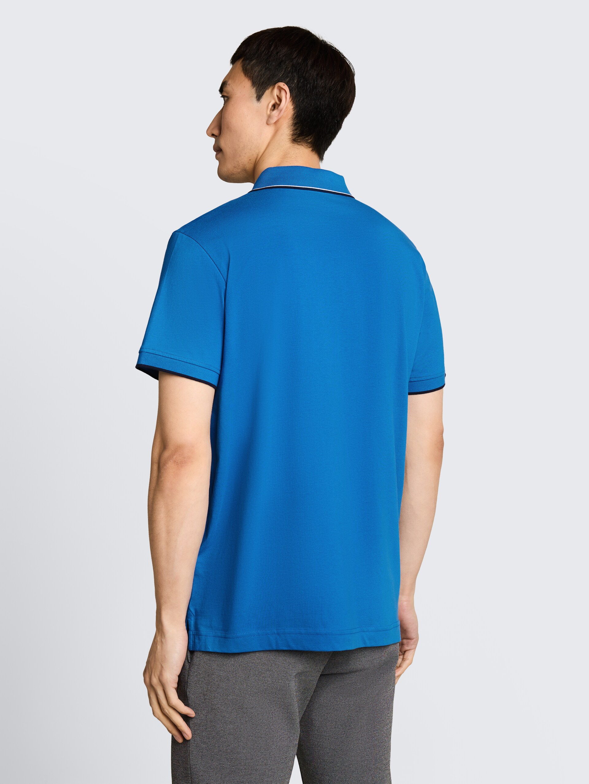 Jersey poloshirt met print - surf blue