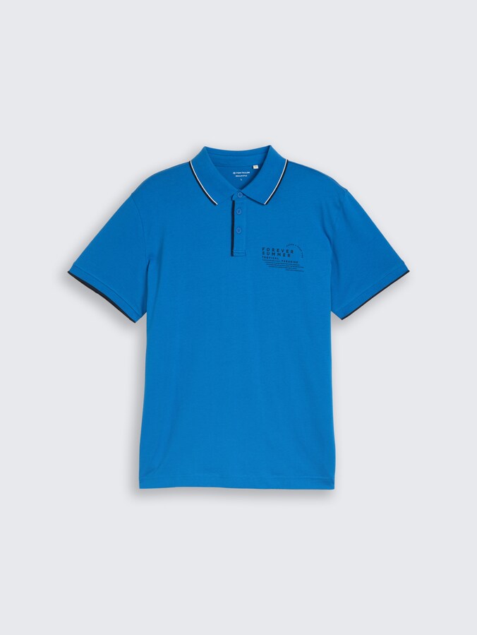 Jersey Poloshirt mit Print von Men, surf blue