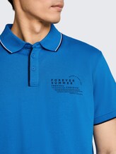 Jersey Poloshirt mit Print - surf blue
