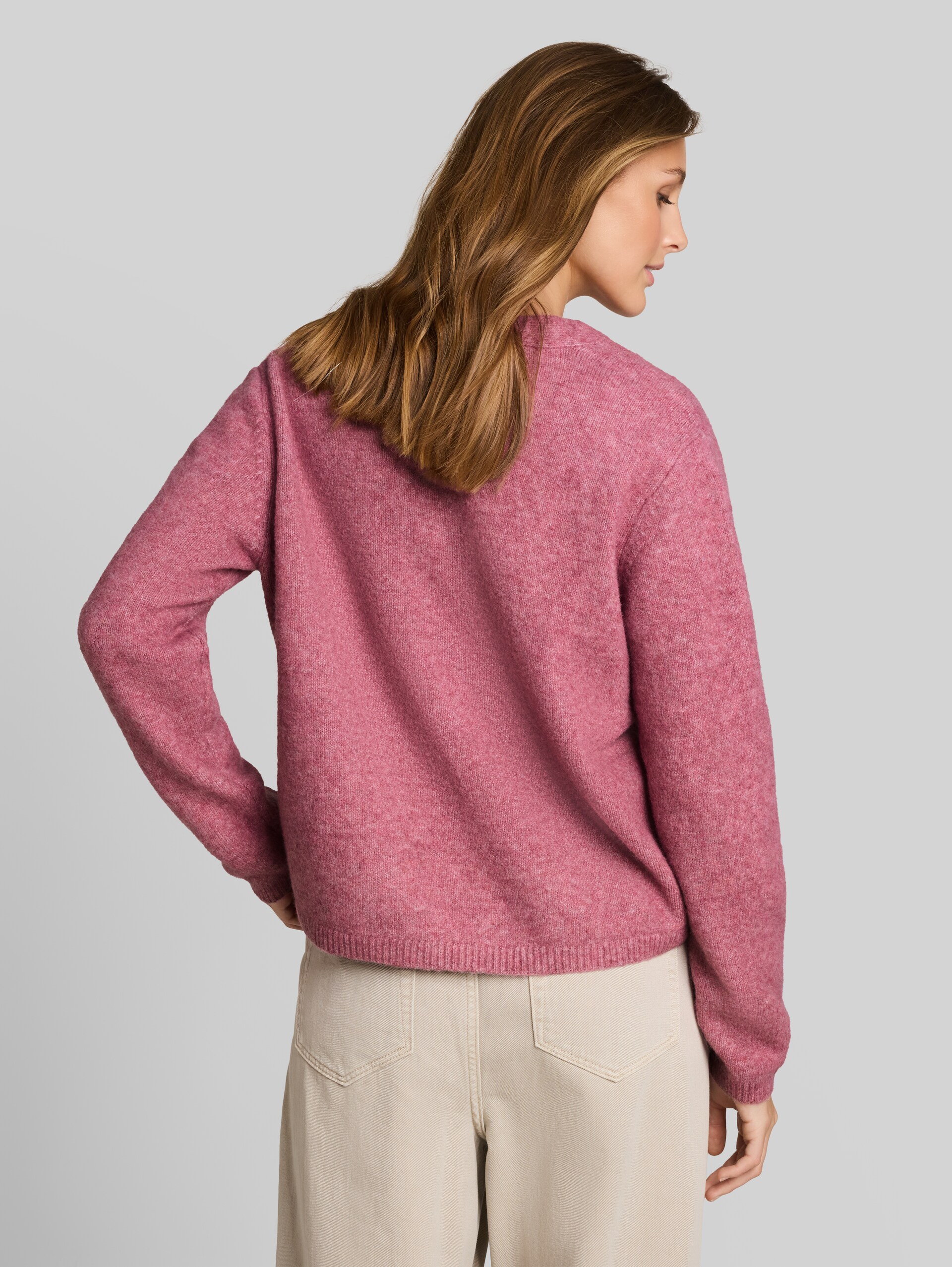 Cardigan douillet avec des nœuds - dusty berry melange